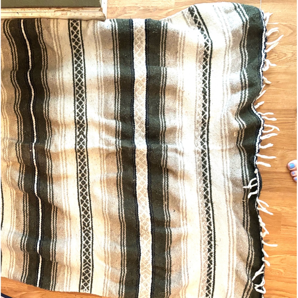 Vintage Diamond Aztec Designed Sarape Mexican Blanket/Tapestry - Picture 2 of 2